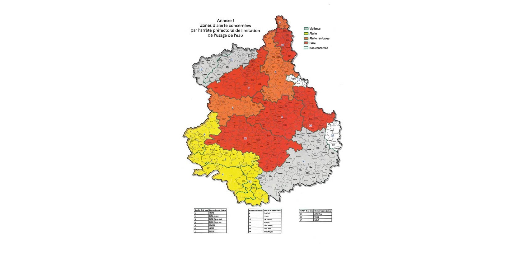 Restriction des usages de l'eau Restriction des usages de l'eau